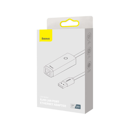 Baseus Lite Series adapter USB - RJ45 gniazdo LAN 100Mbps 